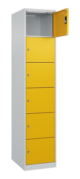 C+P Schließfachschrank Evolo PLUS, 6 Fächer, 1850x400x500mm, 7035/1004, 049000-126 S10000