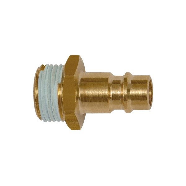 Riegler Nippel für Kupplungen NW 7,2 - NW 7,8, Messing blank, R 1/4 AG, 117890