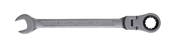 SW-Stahl Gabelringratschenschlüssel, 12 mm, mit Gelenk, 03530L-12