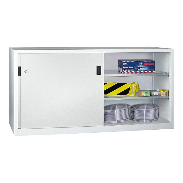 Pavoy Schwerlastschiebetürschrank 1000/2000/600, Mitteltrennwand, 4 verzinkte Fachböden; Drehdruckzylinderschloss, 30330-200-600-905512