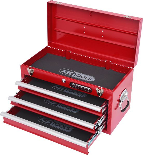 KS Tools Werkzeugtruhe mit 3 Schubladen-rot, L508xH255xB303mm, 891.0003