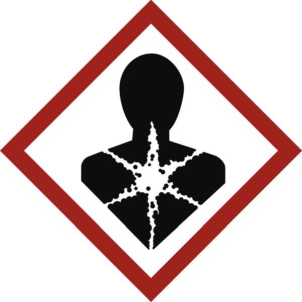 Moedel Ernste Gesundheitsgefahr (GHS 08), Folie, 15x15 mm, VE: 1000 Stück/Rolle, 108578