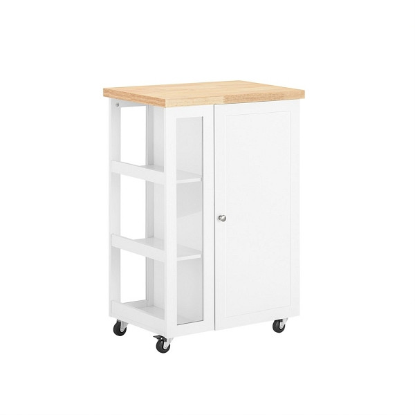 SoBuy Küchenwagen mit einer Tür Weiß 60x40x90 cm, Funktional, FKW75-WN