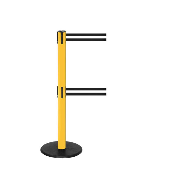 Stein HGS Personenleitsystem -P-Line Duo-, gelb, schwarz/weiß/schwarz waagerecht (gestreift), mit Sicherheitsverschluss (selbstlösend), Gurtlänge: 2 x 2,3 m, 14150-0703