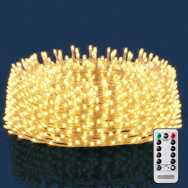 monzana Regenlichterkette LED Warmweiß 10m Fernbedienung, 107644