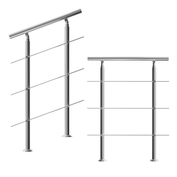 monzana Treppengeländer Edelstahl 80cm 3 Streben, 108612