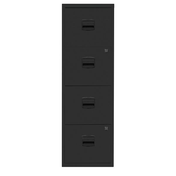 Bisley Home Hängeregistraturschrank PFA, 4 HR-Schubladen, 133 schwarz antibakteriell, PFA4F133