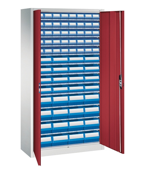 C+P Magazinschrank Serie 13, H1980xB1000xT420mm, 7035/3003, Einlegeböden 12, 133144-28 S10116