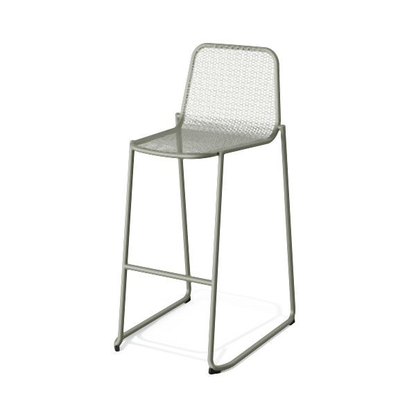 Feros Mase Barhocker Metall stapelbar, Grün, 50872