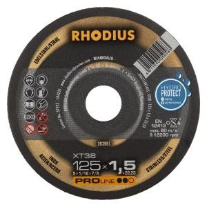 Rhodius PROline XT38 Extradünne Trennscheibe, Durchmesser [mm]: 125, Stärke [mm]: 1.5, Bohrung [mm]: 22.23, VE: 50 Stück, 203881