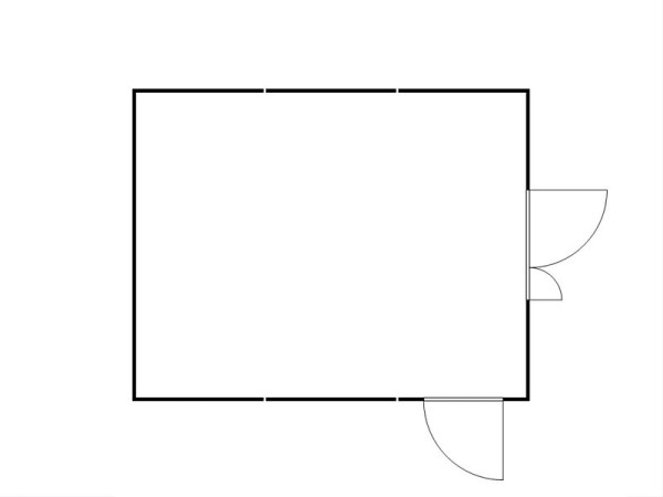 FLADAFI Materialcontainer-Kombination MC 1560, verzinkt, zerlegt, Holzfußboden, Doppelflügeltür asymmetrisch auf der 5 m Seite und Einflügeltür, F15600710