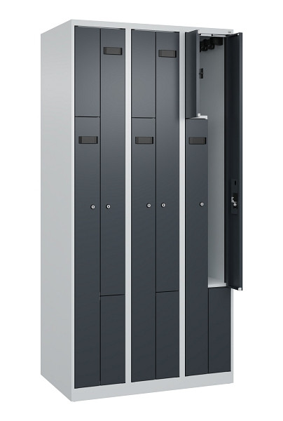C+P Z-Spind Evolo PLUS, 6 Fächer, 1850x900x500mm, 7035/7016, Zylinderschloss, 049003-306 S10039