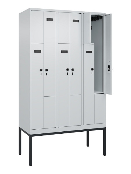 C+P Z-Spind Evolo PLUS, Gestell, 6 Fächer, 2120x1200x500mm, 7035/7035, Drehriegel, 0490337-326 S10008
