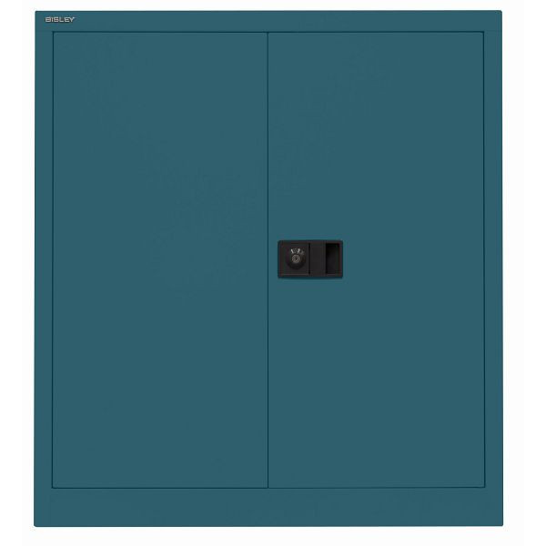 Bisley Flügeltürenschrank UNIVERSAL, 1 verzinkter Fachboden für 2 Ordnerhöhen, Breite 914 mm, 653 ozeanblau, E402A01G653