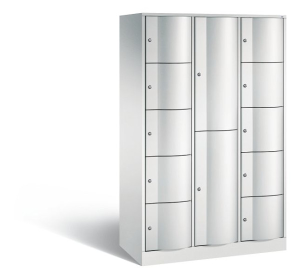 C+P Schließfachschrank Resisto, 12 Fächer, H1950xB1148xT540 mm, Grau, 8070-3721 S10001