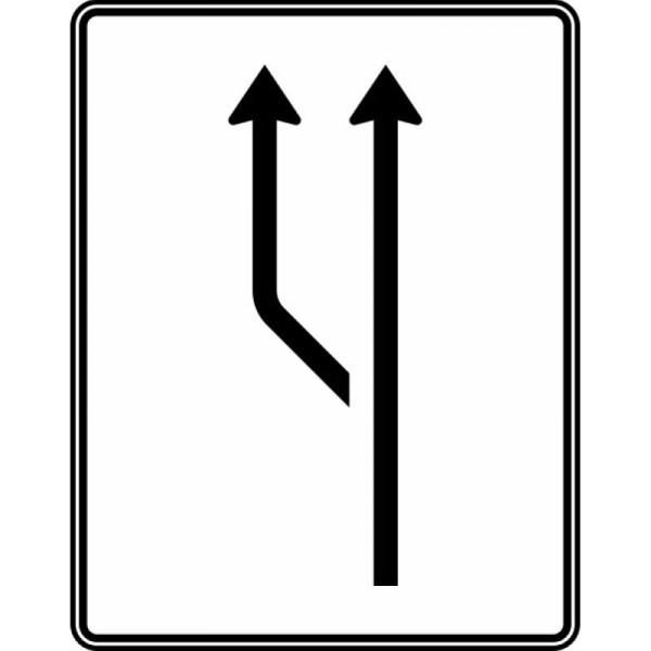 Stein HGS Aufweitungstafel ohne Gegenverkehr, 1-streifig plus Fahrstreifen links Nr. 541-10, RA1/Flachform 3mm, ohne Entfernungsangabe, 1600x1250mm, 541-10-113