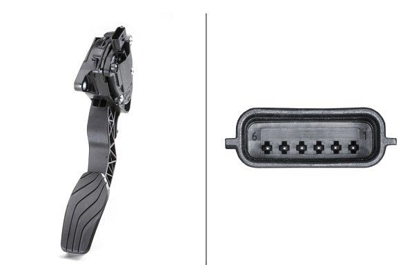 HELLA Sensor, Fahrpedalstellung, für Linkslenker, 6-polig, Automatikgetriebe, 6PV 009 978-761