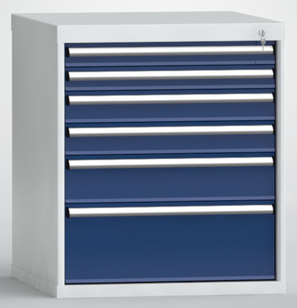 KLW Schubladenschrank H: 850 mm B: 725 mm T: 750 mm, Einbaumaß: 750 mm Einteilung: 36x36 Einheiten, mit 6 Schubladen, SGB0850-06NP-009