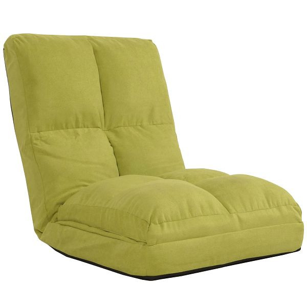 Mendler Bodensessel HWC-N45, Schlafsessel Klappsessel Funktionssessel, Schlaffunktion faltbar Stahlrahmen Samt, grün, 106915