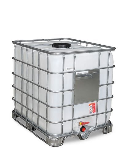 DENIOS IBC Container, Stahlkufen, 1000 l, Öffnung NW225, Auslauf NW50, 266-160