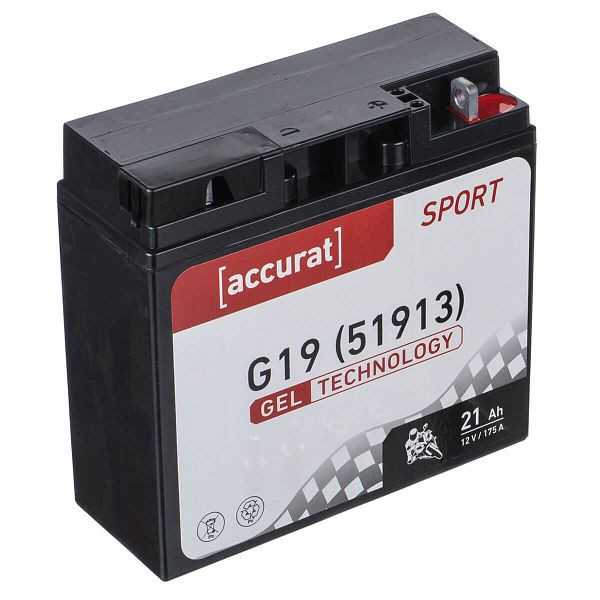Accurat Sport GEL G19 Motorradbatterie 21Ah 12V 175A DIN 51913, MBG-G19