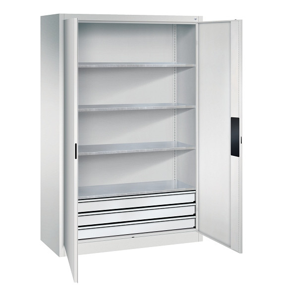 C+P Werkzeugschrank Acurado, H1950xB1200xT500mm, 7035/7035, 3 Einlegeböden, Traglast 110 kg, 8931-523 S10166