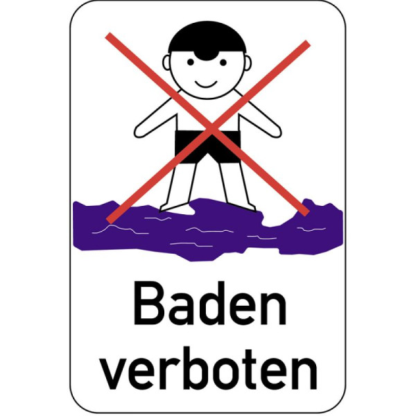 Stein HGS Hinweisschild, Baden verboten, 400 x 600 mm, mehrfarbig, 14927