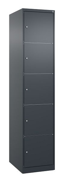 C+P Schließfachschrank Classic PLUS, 1850x400x500mm, 7016/7016, mit 5 Fächern, 080000-125 S10010