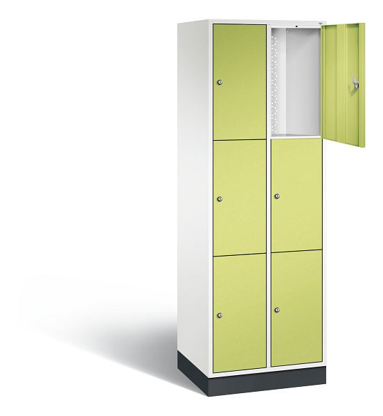 C+P Schließfachschrank Intro, H1950xB620xT490mm, Farbe: Verkehrsweiß / Viridingrün, 8370-201 S10097
