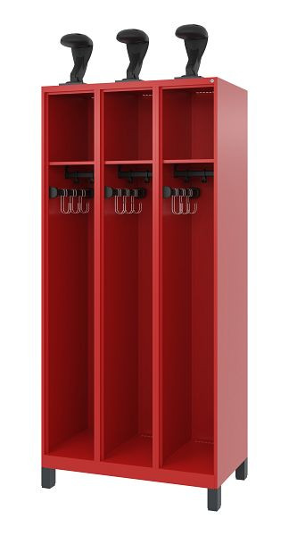 C+P Feuerwehrspind Evolo, Modell EXPERT, 3 Abteile, H1950B900T500 mm, Feuerrot, 0491015-30 S10008