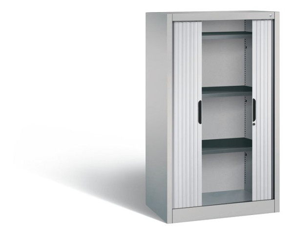 C+P Sideboard mit Rollladen Omnispace, H1345xB800xT420mm, Farbe: Weißaluminium, Griffmulde, 3 OH, 3221-00 S10053