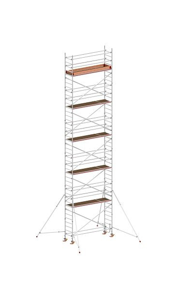 HYMER Fahrgerüst nach DIN EN 1004 mit Comfortaufbau, Rahmenteilbreite 0,80 m, Bühnenlänge 2,95 m, Reichhöhe 12,40 m, 837112