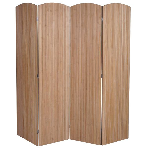 Mendler Bambus Paravent HWC-O30, Raumteiler Trennwand Sichtschutz, zusammenklappbar 4 Paneele 170x162cm, 111139