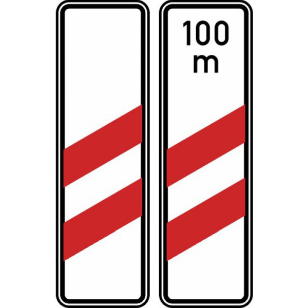Stein HGS Zweistreifige Bake (Aufstellung rechts), RA2, Flachform 2 mm, mit Entfernungsangabe 100 m, 159-11-21