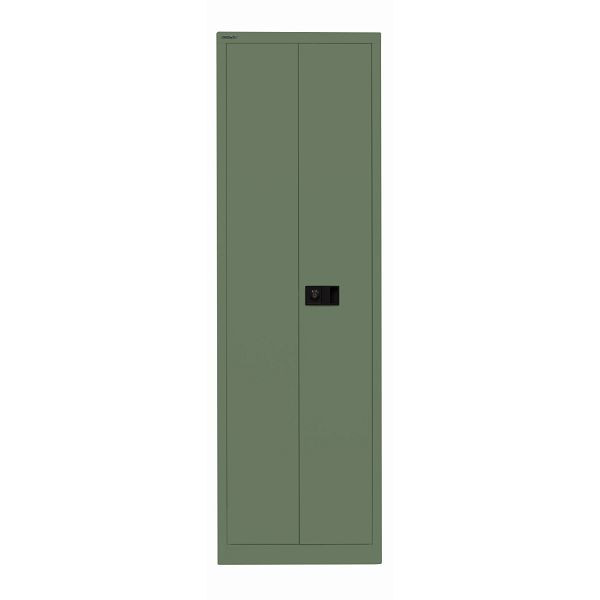 Bisley Flügeltürenschrank UNIVERSAL, 4 Fachböden für 5 Ordnerhöhen, Breite 600 mm, 623 olivgrün, E782A04B6623
