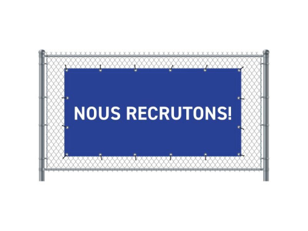 Showdown Displays Zaun-Banner 200 x 100 cm Wir Stellen Ein Französisch Blau, FBG200-100-I739