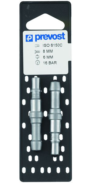 Prevost Nippel-Set für Schlauchanschluss + Ohrklemme Iso C auf Lochplatten, für Schlauch mit Innendurchmesser 8 mm, VE: 2 Stück, CRP 066808P2