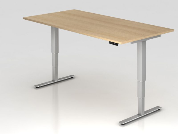 Hammerbacher Sitz-Steh-Schreibtisch elektrisch 200x100cm Eiche, Arbeitshöhe 63,5 -128,5 cm, VXDSM2E/E/S