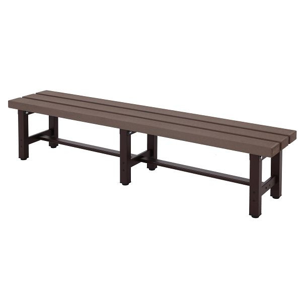 Mendler Alu Gartenbank HWC-K60, Bank Parkbank Sitzbank Balkonbank, wetterfest WPC 180cm, braun, 94665