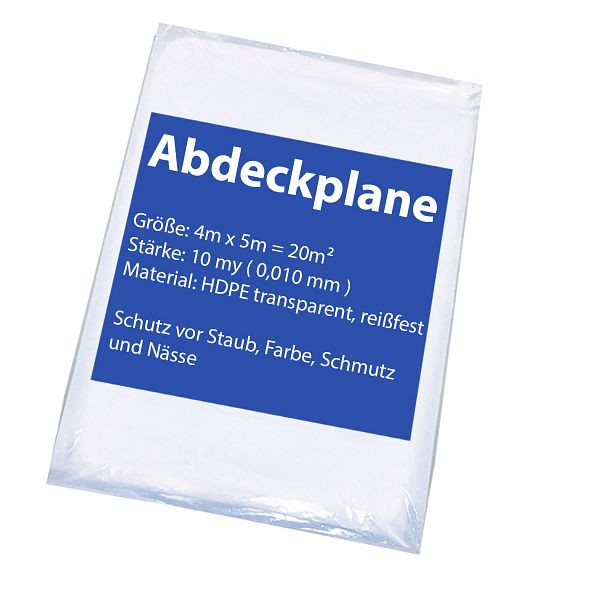 VaGo-Tools Malerplane Abdeckfolie 4x5m 10my, VE: 5 Stück, 404-5-10x5_vx