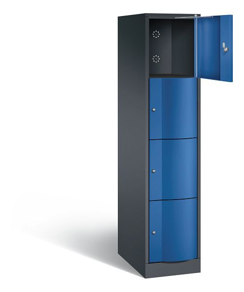 C+P XL-Schließfachschrank Resisto, H1950xB396xT640mm, Farbe: Schwarzgrau / Enzianblau, 8470-173 S10012