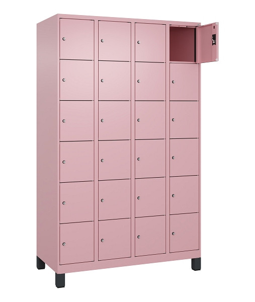 C+P Schließfachschrank Evolo PLUS, mit Füßen, 24 Fächer, 1950x1200x500mm, 3015/3015 Hellrosa, 049010-406 S10024