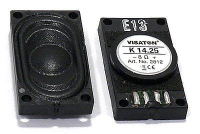 Visaton Kleinlautsprecher mit Kunststoffmembran und rechteckigem Kunststoffkorb K 14.25 - 8 Ohm, 2812