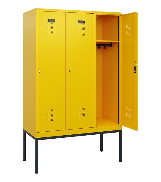 C+P Spind Evolo PLUS, Gestell, 3 Abteile, 1950x1200x500mm, 1023/1023, Zylinderschloss, 0490305-32 S10049