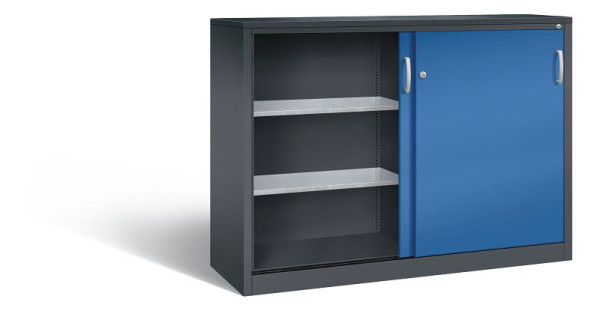 C+P Schiebetürenschrank Acurado, H1200xB1600xT500mm, Farbe: Schwarzgrau / Enzianblau, 2157-092 S10026
