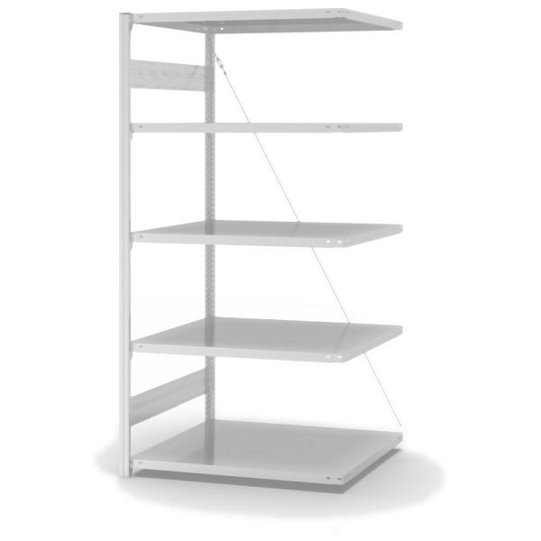 hofe AntiBac Anbauregal, zerlegt, 5 Böden 2000 x 800 x 1000 mm, Antibakterielle Beschichtung in weiß (ähnlich RAL 9016), HKA20810ANT
