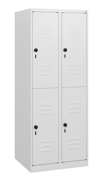 C+P Doppelstöckiger Spind Classic PLUS, 2 Abteile, 1530x600x500mm, 9016/9016, Drehriegel, 0803005-20 S10012