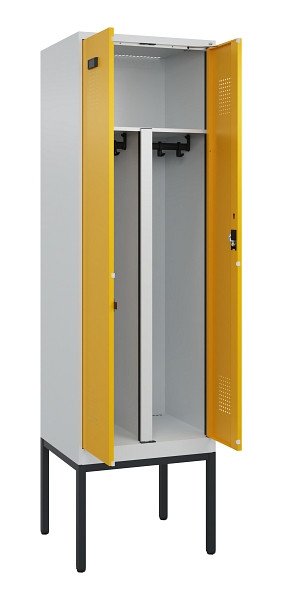C+P PSA Doppel-Spind Evolo PLUS, Gestell, 2 Abteile, 2120x600x500mm, 7035/1004, Zylinderschloss, 0490327-20P S10027