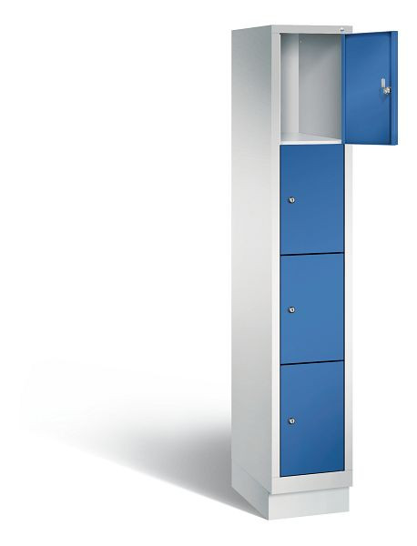 C+P Schließfachschrank Evolo, H1800xB320xT500mm, Farbe: Lichtgrau / Enzianblau, 48020-104 S10000