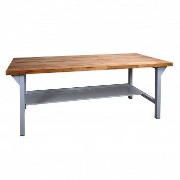 ADB Werkbank PROFI 2000, Buchenplatte: 50 mm stark, Maße HxBxT: 850x2000x750 mm, Farbe: grau, RAL 7035, 42540